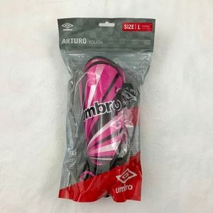 NEW Umbro Arturo Soccer Shin Guards Pink Youth L